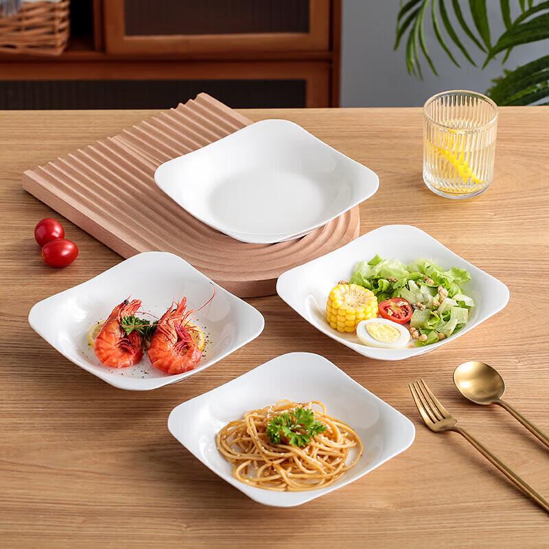 Jieyachie Household White Ceramic Plates
