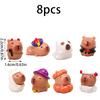 Non-Toxic 8Pcs Mini Halloween Capybara Cute 8 Styles Capybara Tiny Animal Figures For Halloween Party Gifts Desks Party Decoration
