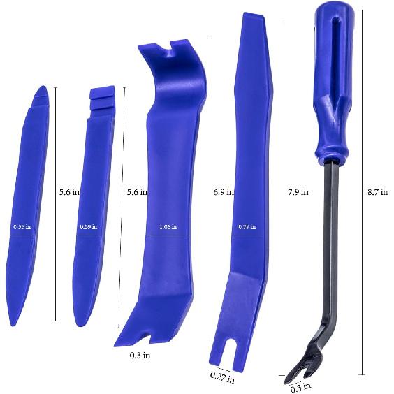 5PCS Auto Trim Removal Tool Kit, No Scratch Plastic Pry Tool Kit, Auto Trim Removal Pry Tool, Car Panel Door Window Fastener Removal Tool Set For