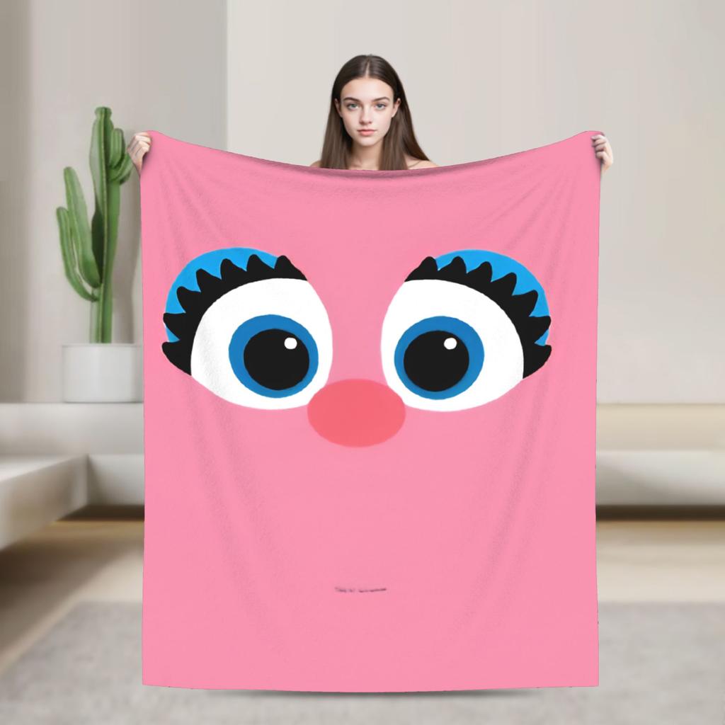 Oscar the Grouch Big Face Blanket S-Sesames Streets Warm Soft Plush Bedding Throws For Couch Chair Sofa Bed Bedspread Bed Cover