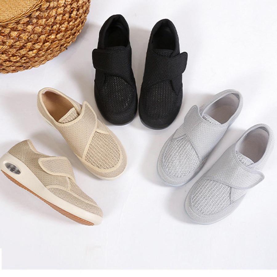 Nové ležérní polštářové široké nohy oteklé boty vbočený palec nastavitelné měkké pohodlné ploché boty na chůzi