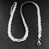 Punk Handgeweven 3-laags Platte Schakel Slangenhuid Ketting Ketting Vrouwen Mannen Roestvrij Staal Trendy Choker Twist Vlecht Kettingen Sieraden