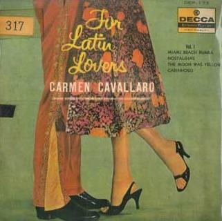 

7inch Record CARMEN CAVALLARO - For Latin Lovers DEP173 DECCA 1956 Japan Latin Used