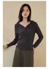 Women's V-Neck Button-Down Hooded Sweatshirt Base Layer - Slim Fit Long Sleeve for Spring & Autumn