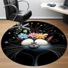 1pc Flower Cat Office Round Area Rug, Under Office Chairs Bedroom Living Room Home Decor, Room Deco, Available in Various Sizes