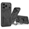 For Magsafe Magnetic Wireless Charging 360°Rotating Metal Stand Armored Phone Case For iPhone 16 15 11 12 13 14 17 Pro Max Cover