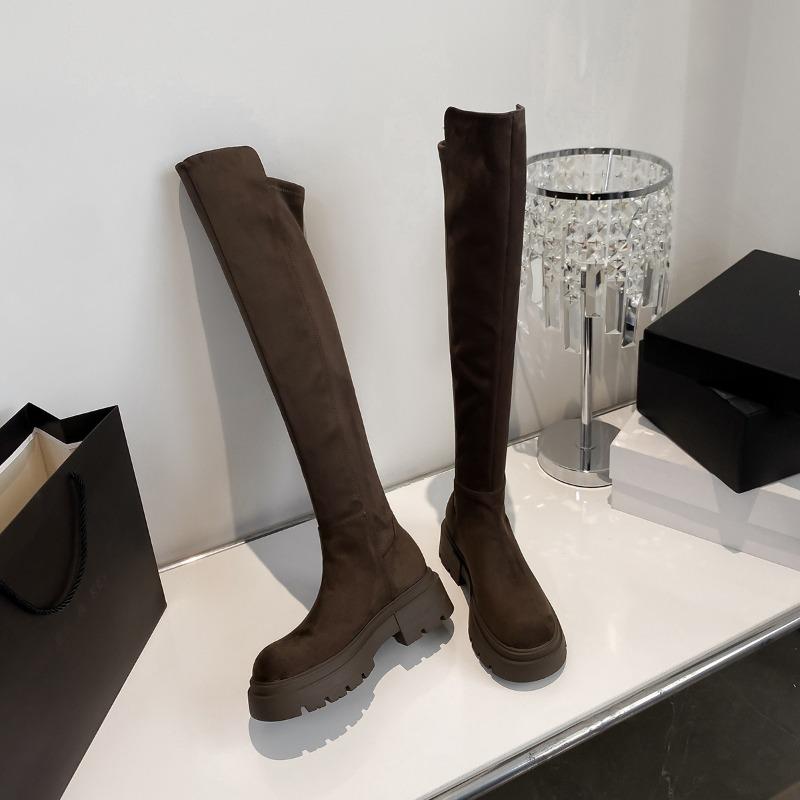 Over-the-knee Shoes, Long Boots, Women's Boots, Thick-soled and Fleece High Boots, Women's Shoes