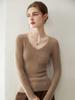 V-Neck Slim Fit Women's Cashmere Sweater - 100% Pure Goat Cashmere, 2025 New Autumn/Winter Collection.