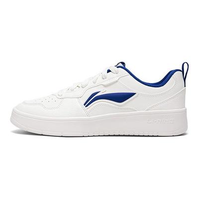 Li Ning Chuyun Fashion Trend Versatile Wear Resistant Lightweight Increased Height Low Top Skate Shoes Men Sneakers Off-White Blue AGCV189-6
