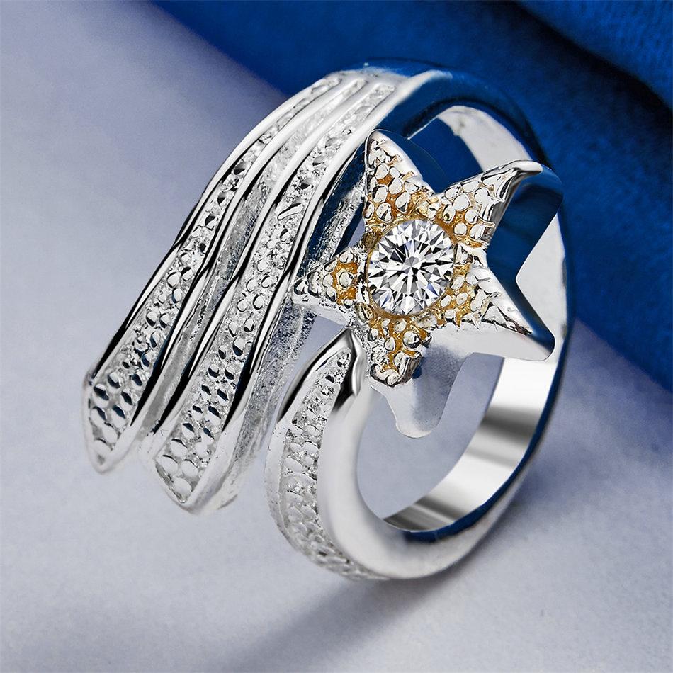 1 piece of 925 sterling silver exquisite star ring with an opening, women's jewelry accessories, fashionable wedding gift