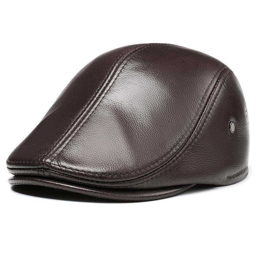 Unisex Solid Color PU Leather Newsboy Caps British Painters Hats Spring Autumn Berets Cap Hip Hop Hat