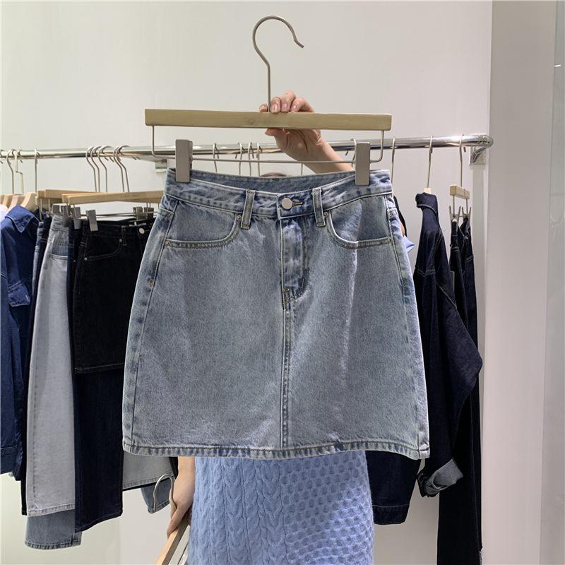 

2024 Plus Size Women s A-Line Denim Skirt – Summer Thin, Loose, Anti-Exposure, Hip-Hugging Fit Small