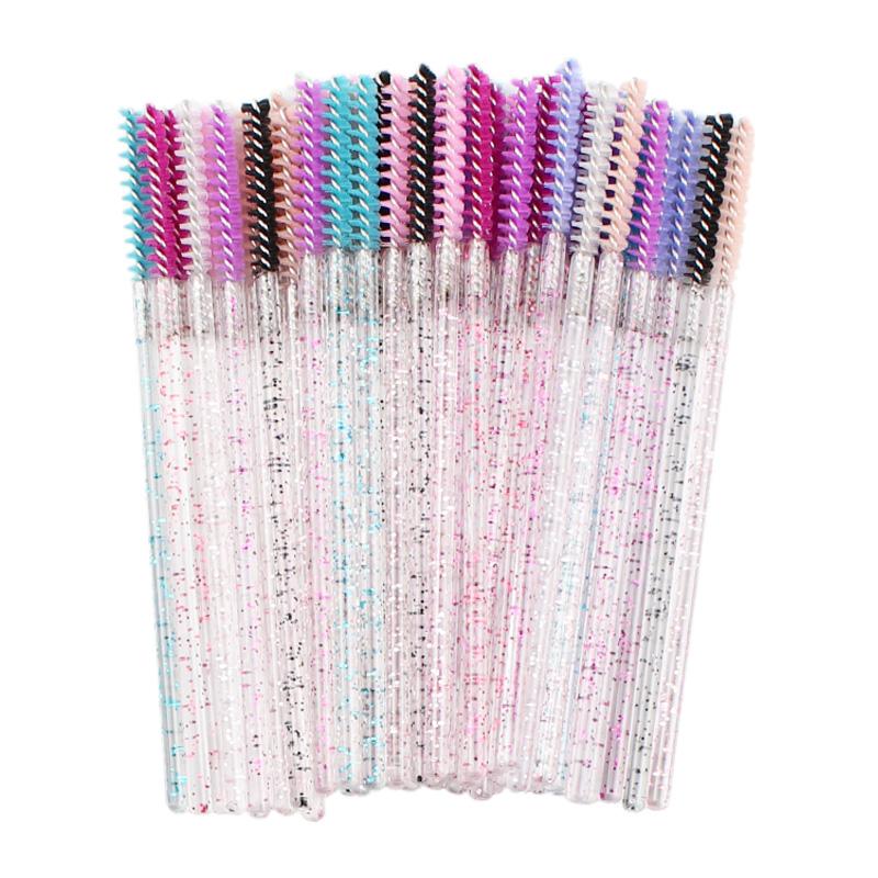 50pcs Disposable Skinny Mascara Wands Mini Crystal Eyelash Brushes Micro Brush Lash Extension Supplies Mini Lash Brush eyelashes