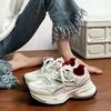Super soft Ankara red versatile sports shoes women's autumn light and comfortable casual shoes wear-resistant dad shoes