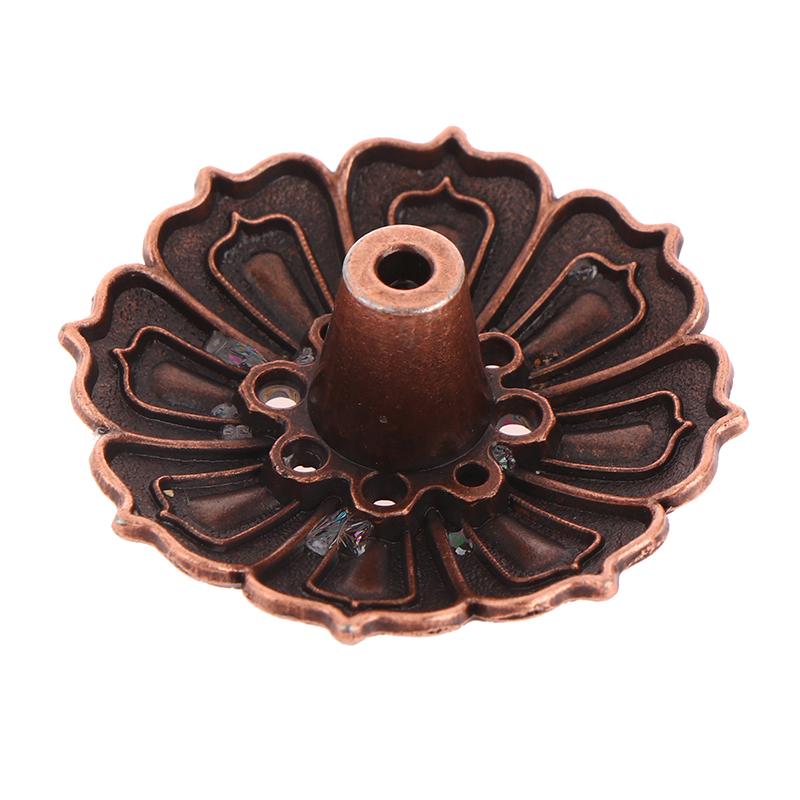 Hot sale 1PC Alloy Incense Burner Stick Holder Plate Buddhism Lotus Censer Bronze Nasturtium Incense Burner 12 Styles