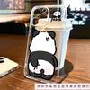 The black and white panda is compatible with iPhone 16 Pro Max and iPhone 11/12/13/14/15 Pro Max phone cases x/xs