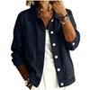 Women's Casual Retro Denim Jacket Long Sleeve Lapel Collar for Everyday Wear