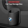 BAGW4 2026 Car Sticker Car Door Water Cup Holder Back Seat Drink Rack Leather Storage Box For BMW Performance F30 F20 F10 F40 E92 E91