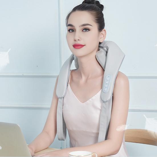 8D Neck And Shoulder Massager with Heat Shiatsu Deep Tissue Kneading Rechargeable Cervical Massager for Muscle Pain Relief Portable Massage Pad