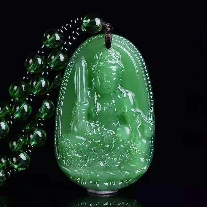 Chinese Lucky Amulet Buddha Necklace Manjushri Bodhisattva Guanyin Pendant For Men Women Long Sweater Chain Gift