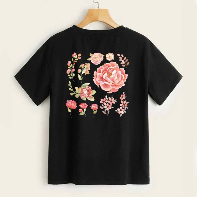 Distintivi di fiori Trasferisci trasferimenti di calore per fai da te T-shirt Adesivi per abbigliamento ecologici lavabili Toppe a strisce Bastoncini termici