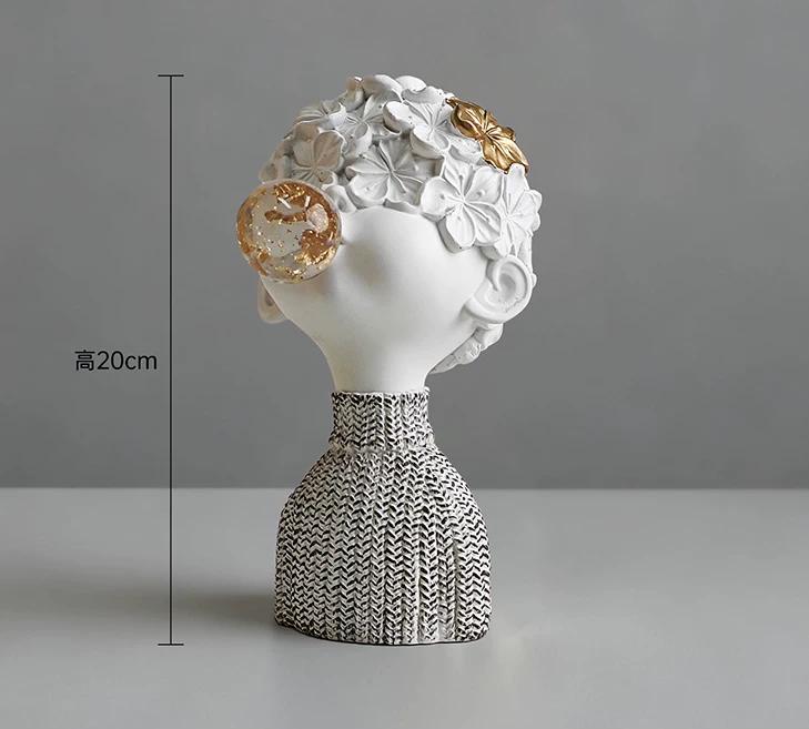 Statua Bambola Soffia Bolle Arte Astratta, Decorazione Soggiorno, Artigianato Decorativo Scultura in Resina, Accessori Decorazione Casa