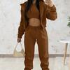 Yousheng 3 Piece Sweatsuits Set for Women Fleece Zip Up Hoodie Sweatshirt Tank Top Jogger Sweatpants Set Fall Casual Tracksuit Outfits