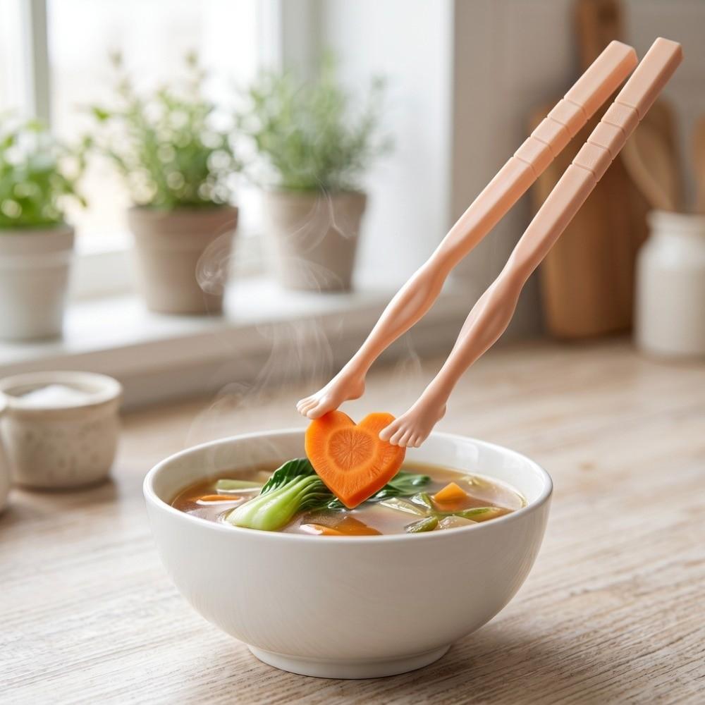 3D Printing Foot Shape Chopsticks Non-Slip Unique Novelty Eating Chopsticks Multi-functional Food-grade Toe Food Clip