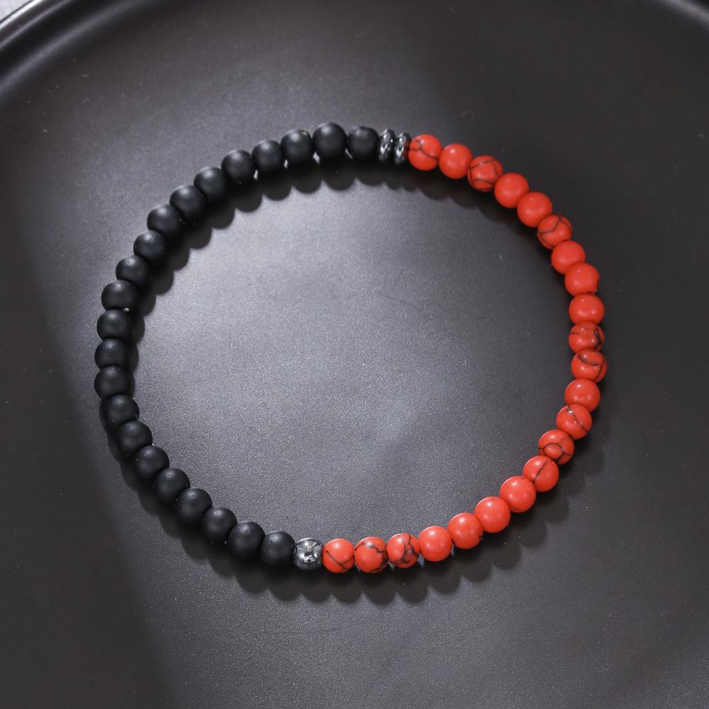 Fashion 4mm Beads Bracelet Unisex Natural Map Volcanic Stone Braclet Meditation Yoga Hematite Braslet Handmade Jewelry