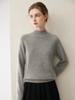Women's Cashmere Sweater, Half-High Neck Pullover, Solid Color Knit, Loose-Fit Base Layer for Autumn/Winter.