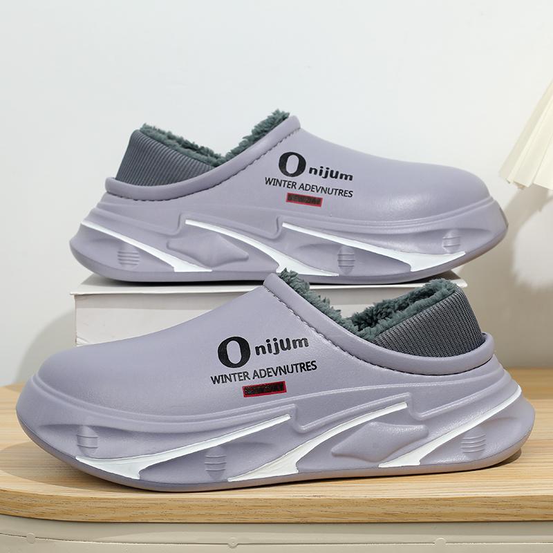 

Зимние мужские теплые тапочки Хлопковые тапочки На каблуке Уличные Домашние Теплая обувь Мужские Домашние Тапочки Плюшевые Теплые Тапочки 38-45 44-45 серый/белый