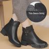 Damen Winterstiefel aus echtem Leder mit mittlerem Absatz - Weiche Sohle, Warm, Bequem für Mittelalte & Ältere