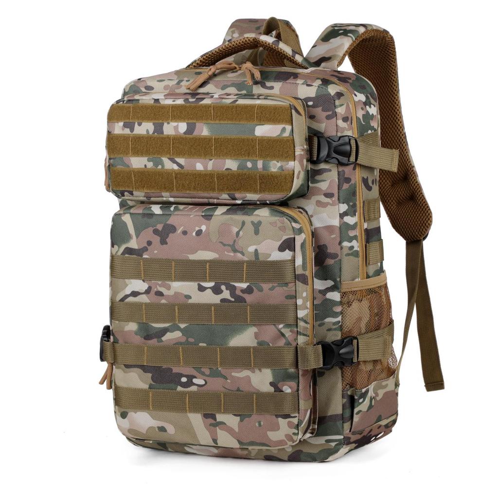 Tactical Camouflage Double Shoulder Backpack for Outdoor Hiking and Climbing, Large Capacity.