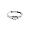 Exquisite S925 Silver Heart Shaped Ring For Women Unique Vintage Geometry Style