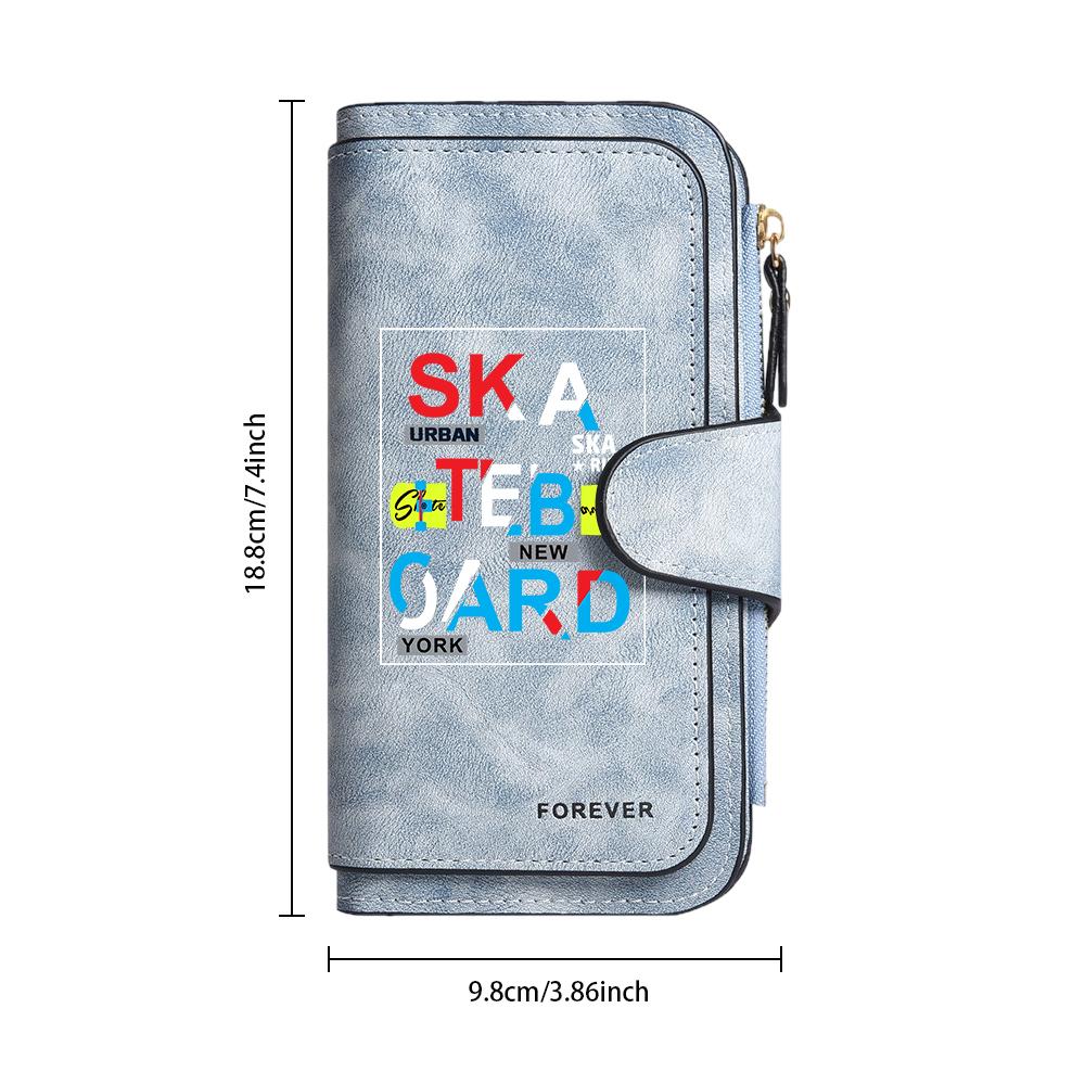 Stylish Printed Long Wallet Multi Card Slot Fashion Casual Purse