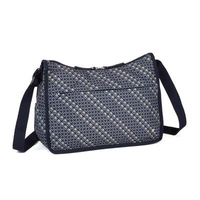 Hiromichi Nakano Fesli Shoulder Bag with Back Navy 17522 Women's Pocket, (Geometric Pattern), No.