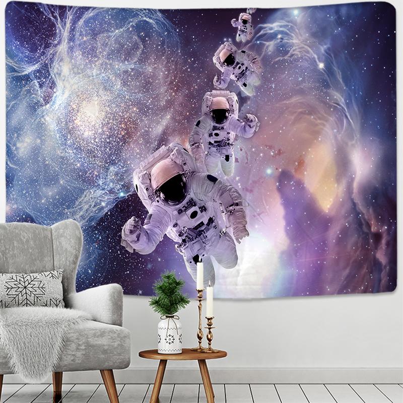 Universe Astronaut Tapestry Wall Hanging Space Hippie Tapitz Science Fiction Travel Planet Mat Printed Polyester Room Decor