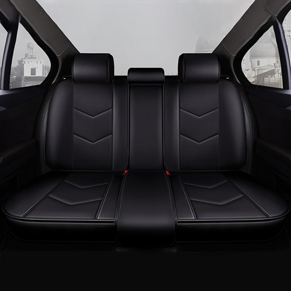 Universeller Autositzbezug aus PU-Leder für Vordersitze, geteilter Rücksitzbezug, ganzjährige, einfach zu installierender Sitzschutz für Autos und SUVs