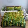 "Bamboo-Themed Set for Nature Decor" Kid's and Adults' Bedroom Decor, Exquisite Three-piece Bedding Set Gift