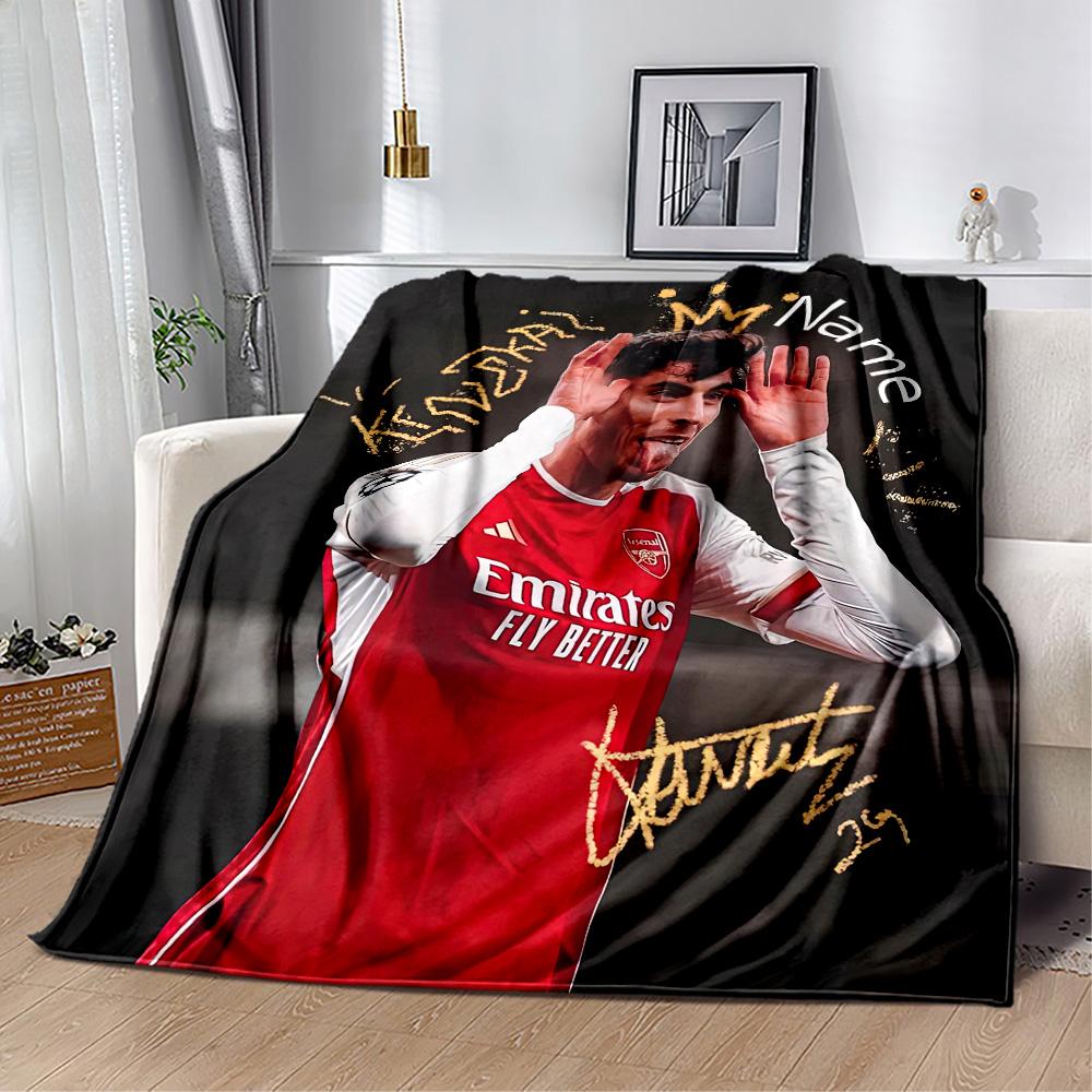 Arsenal Fan Art Personalized Text Blanket Gift Personalized Blanket Ultra-Soft Throw For Home Decor Office Bedding Seaside Four Seasons Universal