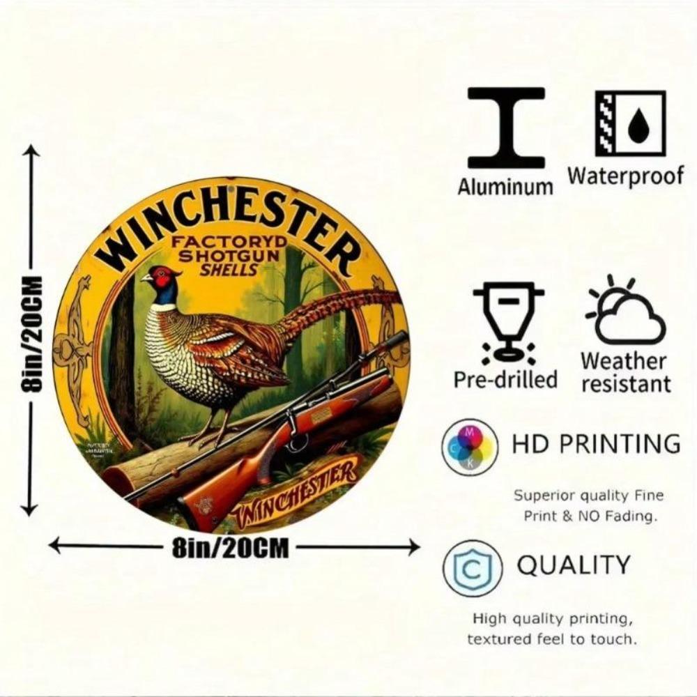 Letrero Metálico Vintage de Lata Cartuchos de Escopeta Winchester Arte de Pared Decoración de Cocina Bar