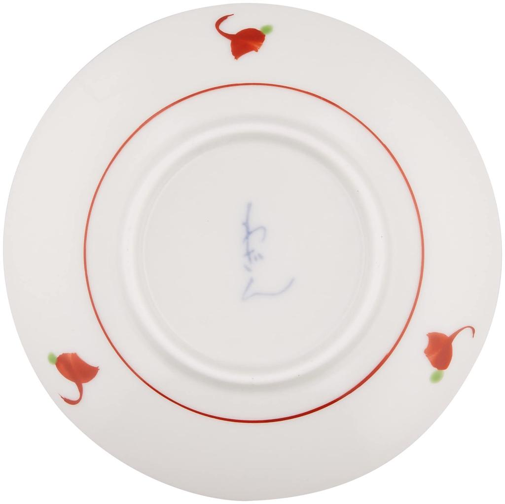 Saikai Pottery Small Flower Plate 63282 (Saikaitoki) Red-painted 3.5-inch