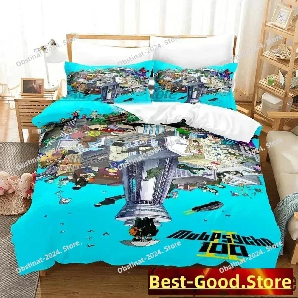 Anime Mob Psycho 100 Bedding Set Printed single Comforter Quilt Bed Cover Duvet Cover Pillow Case 3 Pieces Sets Kids Adult Size
