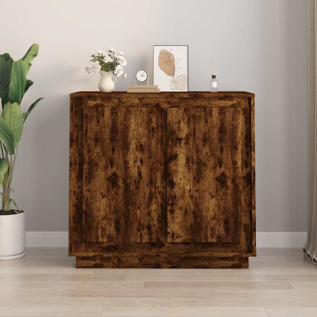 vidaXL Sideboard Räuchereiche 80x34x75 cm Holzwerkstoff