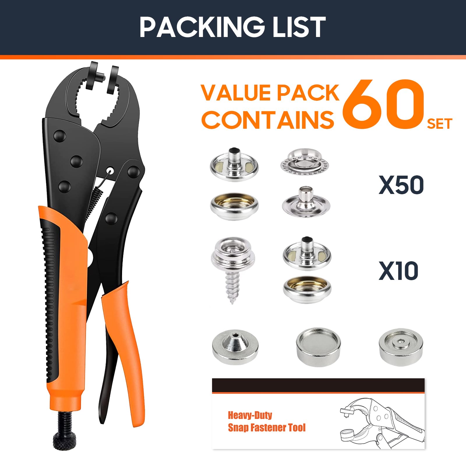 

Сверхмощный защелкивающийся инструмент, 60 наборов защелкивающихся инструментов, комплект для установки регулируемых защелок, защелки для крышки лодки, сменные металлические защелки, холст, шитье, брезент как