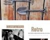 Double Hook Iron Shovel and Rake Decorative Hanging for Courtyard and Home