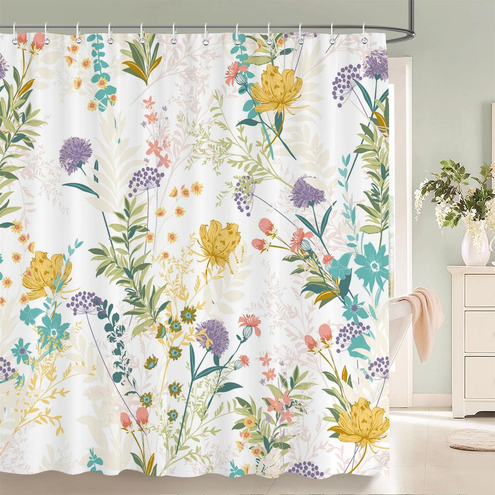 

3D Printed Shower Curtains Tree Leaf Flower Plant Bathroom Curtain Waterproof Fabric Curtains Polyester Bath Screen 180X180Cm W60H190(CM)-1 Pcs