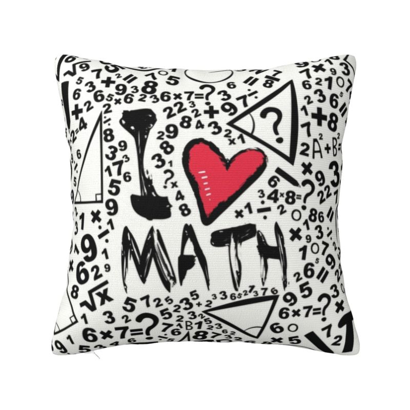 Mathematics Formulas Math Numbers Luxury Pillow Cover Home Decorative Geek Science Puzzle Sofa Cushion