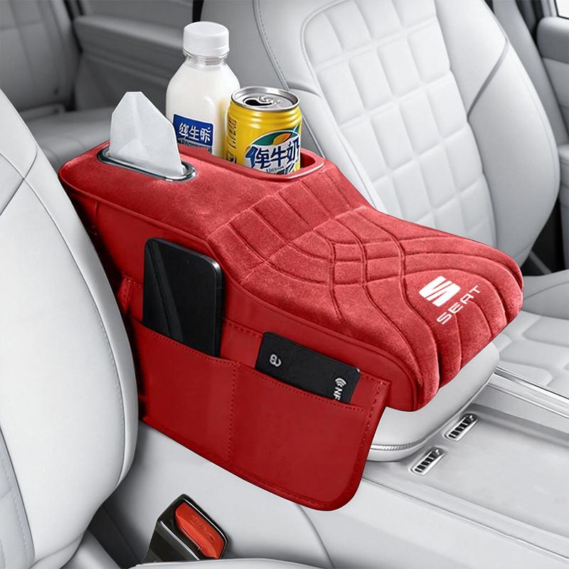 IFGU2 Soft Comfortable All-match Premium Velvet Surface Armrest Box Cushion For Seat FR Leon IBIZA Arona Arosa Ateca ExeoMiiToledoLeon