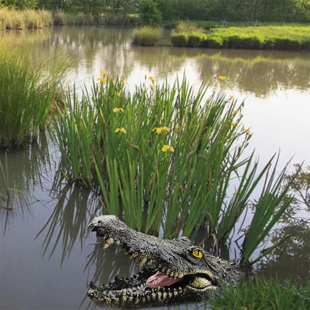 Ornamente Animale Plutitoare Iaz Curte Cap Crocodil Exterior Decorare Grădină Parc Piscină Orn G8Q2